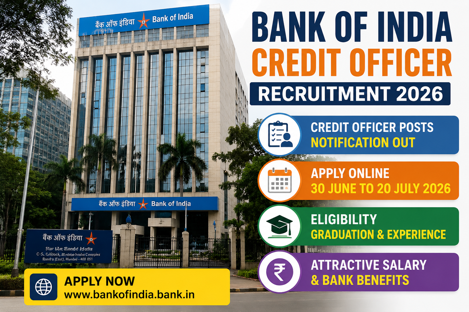 Bank of India Credit Officer Recruitment 2026