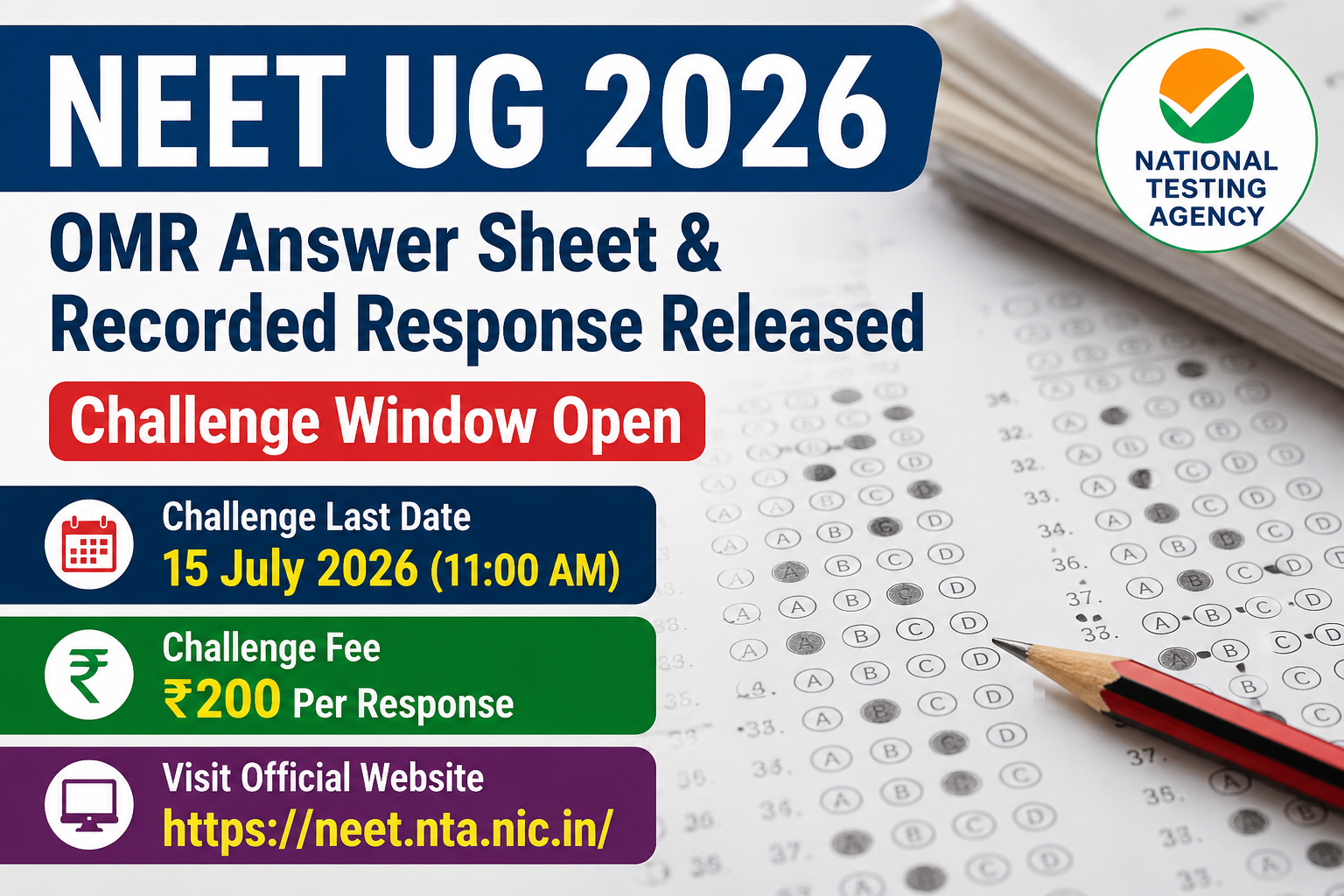 NEET UG 2026 OMR Answer Sheet Released